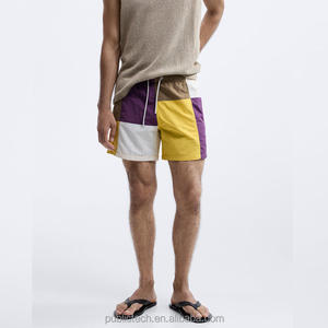 OEM personalizado impresión completa ajustable en línea cordón pantalones cortos de natación Patchwork cuatro colores hombres Bermudas - Product Image 4