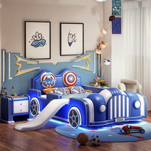Barandilla de Cama Individual de Madera Maciza con Diseño de Auto de Dibujos Animados, Cómoda y Moderna, <span class=keywords><strong>para</strong></span> Dormitorio de <span class=keywords><strong>Estudiantes</strong></span>, Hotel, Habitación de Niños, Sala de Estar - Product Image 5