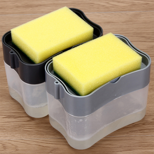 Distributeur de <span class=keywords><strong>savon</strong></span> mousse pour cuisine à double pompe, design moderne, support pour éponge et <span class=keywords><strong>porte</strong></span>-<span class=keywords><strong>savon</strong></span> à vaisselle – Meilleures ventes - Product Image 1