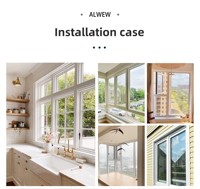 Fenêtre à battant double en verre, plastique et acier, insonorisée, minimaliste, pour villa, balcon, exportation et commerce extérieur