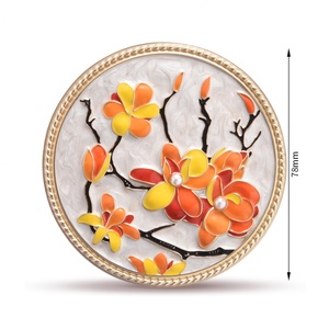 Ventes chaudes, miroir de maquillage portable miniature en métal doré avec logo personnalisé - Product Image 6