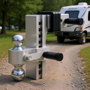 ชุดต่อพ่วงแบบปรับได้ขนาด 8 นิ้ว พร้อมหัวบอลสามทาง สำหรับรับขนาด 2.5 นิ้ว รองรับลูกบอลขนาด 1-7/8 และ 2-5/16 นิ้ว รับน้ำหนักได้ 18500 ปอนด์ เหมาะสำหรับรถบ้าน - Product Image 2
