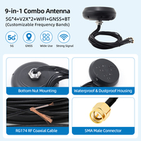 Antenne combinée Feisheng 9-en-1 5G 4x4 MIMO WiFi GNSS V2X longue portée personnalisée pour véhicule intelligent GPS multibandes