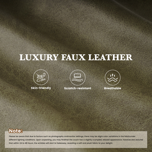 L-Shaped Modular <b>Sofa</b> Bed Set with Oversized Design Sponge-Filled Faux Leather Upholstery Home Furniture - Product Image 2