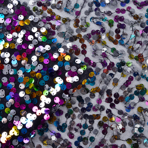 Quần Áo Sang Trọng Sequins Thêu Pháp Ren Đám Cưới Voan Lưới Ren Vải Đàn Hồi - Product Image 3