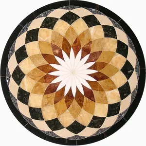 Customized Design Natural Floor Water Jet Marble Medallion