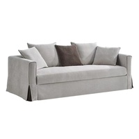 Canapé trois places en tissu style jupe, lavable, de style Mid-Century Modern, entièrement déhoussable, pour hôtels et salons
