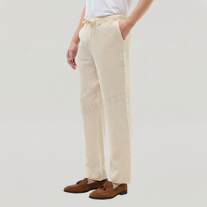 Pantalones de Lino Ligeros Personalizados al por Mayor, Pantalones de Lino Transpirables de Verano con Logotipo Personalizado para Hombre - Product Image 2