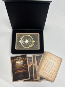 Boîte d'emballage personnalisée en carton écologique pour jeu de cartes de <span class=keywords><strong>tarot</strong></span>, boîte cadeau rigide magnétique, estampage à chaud or, ensemble de cartes oracle, OEM - Product Image 2
