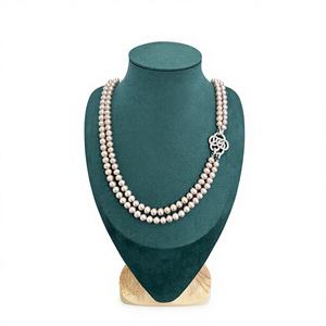 Luxuriöse Designer-Kamelien-Perlen Vintage-Halskette für Damen, Lange Mehrlagige Pullover-Kette, Hochzeits-Charm-Anhänger Schmuck - Product Image 6