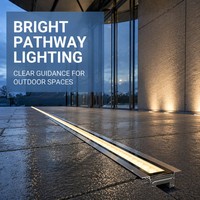 Luminaire linéaire LED encastré 24W-72W avec grille de lentilles en verre plat pour les communautés résidentielles, les ponts piétons et les places publiques