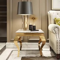 Mobilier de maison en métal de table d'appoint en céramique brillante nordique pour l'utilisation de villa ou d'hôtel de salon