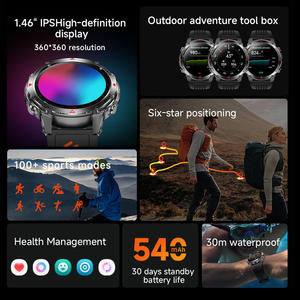 <span class=keywords><strong>Montre</strong></span> connectée sport unisexe Health Track Outdoor IP68 étanche avec torche, suivi de localisation, écran AMOLED, compatible iOS - Product Image 2