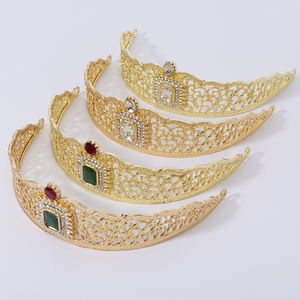 2025 Vintage plaqué or en alliage de Zinc couronne luxe exquis nouvelle coiffure de mariage africain pour la mariée fiançailles mode élégante - Product Image 1