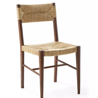 Chaise de salle à manger en bois massif tressé, tabouret de bar, mobilier pour hôtel, villa, restaurant, article très demandé