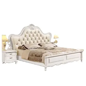 Uyku yatakları ana ahşap klasik yatak odası mobilya çin'de yapılan ev kraliçe İtalyan mobilya lüks yatak odası takımı