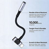 Adaptateur Chargeur Casque Type-C 3,5 mm 2-en-1 USB-C Aux Jack Micro PD 100W Charge Rapide Écologique Téléphone Portable Audio Tressé en Nylon