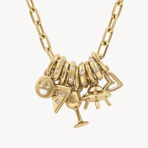 Collier pendentif bricolage éléments classiques pour femmes 18K plaqué or <span class=keywords><strong>Mama</strong></span> Moon Star Cross Heart Bone Vintage Style Charms - Product Image 3