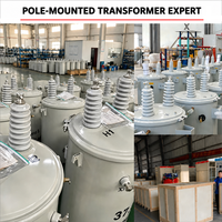 Transformateur monophasé monté sur poteau de 10 kVA à 500 kVA, à faible perte, immergé dans l'huile, pour la distribution électrique des réseaux électriques