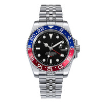 Montre mécanique automatique étanche pour hommes, montre de plongée en acier inoxydable, montre de plongée en saphir, montre fiable