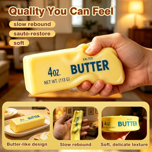 Butter Squishy, Slow Rebound Cute Butter <b>Squeeze</b> Stress <b>Balls</b>, Sensory Stress Relief Squishies Soft Stretchy Fidget Toys - Product Image 2