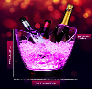 Secchiello per Ghiaccio LED di Lusso a Forma Ovale, 4L, Portatile, per KTV, Bar, Feste, Vino, Vodka, Whisky, Champagne - Product Image 4