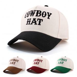 New Summer Cotton Baseball Cap COWBOYHAT Letters Embroidered Baseball <b>Hats</b> - Product Image 3