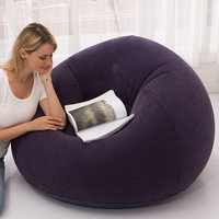 Pouf bleu marine, fauteuil paresseux, canapé gonflable pour salon, chaise simple