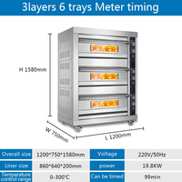 Nouveau four de boulangerie électrique commercial 3 niveaux 6 plateaux grande capacité design encastrable chauffage uniforme pour la cuisson de pizzas, pains et pâtes