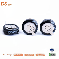 Supercondensateur bouton 5,5 V 0,22 F type pièce de monnaie avec broches EDLC 11,5x8,6x10 mm à charge rapide pour clé de voiture, sauvegarde RTC, direct usine