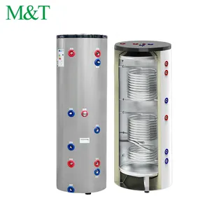 300l Stainless Steel Air Source Heat Pump For Home Heating And Cooling Zasobnik Teplej Vody 2 Coils Hot Water Tank Guangzhou