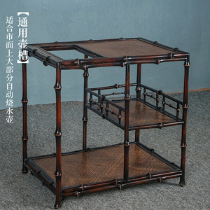 Chinese Style <b>Bamboo</b> Tea <b>Table</b> With Storage Shelf For Living Room Home Use - Product Image 2
