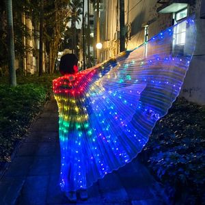 Praise Color <b>Handmade</b> Dance LED Retractable Butterfly Adult Children Glowing Wings Halloween Cosplay Performance Elf Costume - Product Image 2