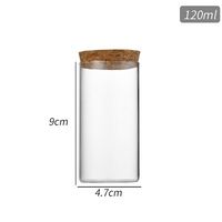 Botol harapan kaca transparan Mini Diameter 47mm botol tabung uji botol kecil kaca bulat penyimpanan dengan gabus