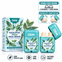 Inhalateur Nasal à l'Eucalyptus Frais, Même Arôme, Bouchon Rabattable Bilatéral, Coque Teal, Ensemble Promotionnel, Importateur, Approvisionnement, OEM