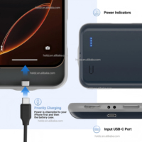 Batterie de téléphone portable rechargeable rapidement de haute qualité, mince, avec écran LED, étui portable pour iPhone Xr 12 13 14 15