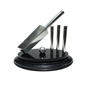 Metal Cricket Bat Ball Stumps <b>Trophy</b> Award for Sports Excellence - Product Image 1