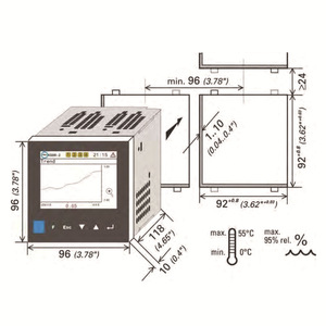 Contrôleur de température multifonctionnel PMA KS98-2 96x96mm, unité d'automatisation numérique - Product Image 4