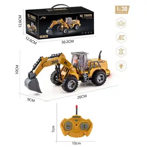 Escavadeira de brinquedo rc, brinquedos de construção, controle remoto, com motor poderoso, rc, veículos, para meninos, trator de brinquedo