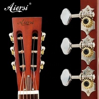 Aiersi Brand Gloss O Style Brass Body Single Cone Biscuit Resonator Guitar Custom logo Bluegrass Folk Acoustic Music Instrument