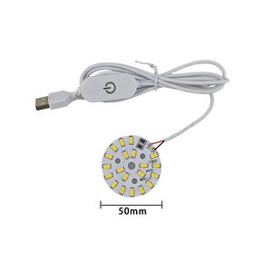 Lampu buku meja LED USB 1.5M, lampu dengan 3 warna 3W 10W saklar sentuh dapat diredupkan ukuran Mini untuk kamar tidur membaca atau lampu malam - Product Image 3