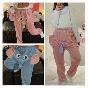 <span class=keywords><strong>Pijama</strong></span> de Franela Cálido de Invierno con Diseño de Trompa de Elefante 3D de Dibujos Animados YB para Mujer y <span class=keywords><strong>Hombre</strong></span>, Pantalones Largos Sueltos, Ropa de Casa para Parejas - Product Image 4