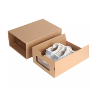 Boîte à chaussures personnalisée avec logo imprimé et poignée, boîte pliable en carton ondulé, boîte d'emballage portable pour chaussures et vêtements