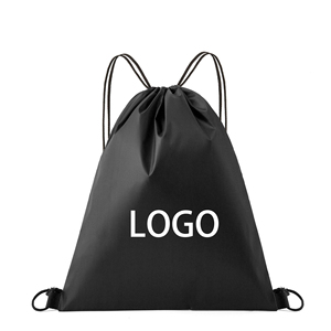 Logotipo personalizado impermeable Nylon Poliéster 210D Promoción Gimnasio Mochilas con cordón Dibujar cuerda <span class=keywords><strong>Negro</strong></span> Deportes Bolsas de nylon Logotipo de bolsillo - Product Image 1