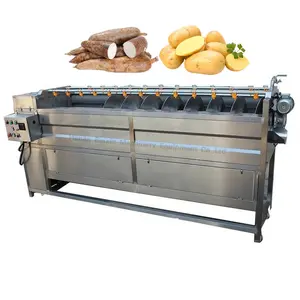 Cassava Factory Casava Peeling Machine Garri Peeler and Washer Brush Type Potato Peel Vegetable Cleaning Equipment