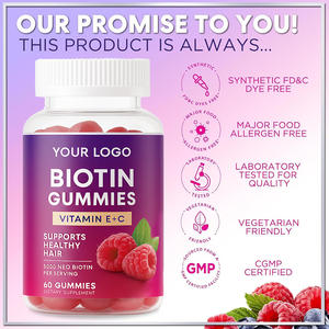 Natural Biotin & <span class=keywords><strong>collagen</strong></span> Gummies dengan Vitamin EC untuk kulit rambut dan kuku mendukung GMP bersertifikat 5000mcg 60 Gummies - Product Image 5