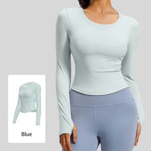 T-shirt de yoga pour femme, léger, respirant, écologique, anti-UV, séchage rapide, athlétique, fitness, course à pied, printemps - Product Image 4