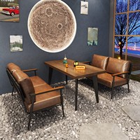 Ensemble de bar de style industriel pour usage commercial, cafés, table et chaises en acier, ensemble de meubles de loisirs, décoration de bar vintage