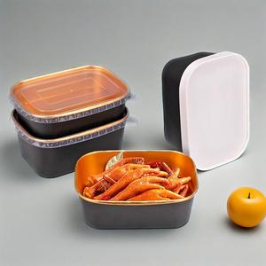 Caja de Embalaje de Alimentos con Impresión Personalizada, Tazones para Ensalada, Tazón de Papel con Tapa, Tazón de Papel Ecológico Desechable, Tazón de Papel con Lámina Dorada - Product Image 4