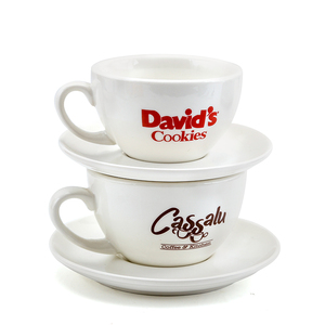 <span class=keywords><strong>Taza</strong></span> de té de cerámica <span class=keywords><strong>y</strong></span> platillo, Juego de platillos blancas con tazas de <span class=keywords><strong>café</strong></span>, capuchino, surtido personalizado - Product Image 3